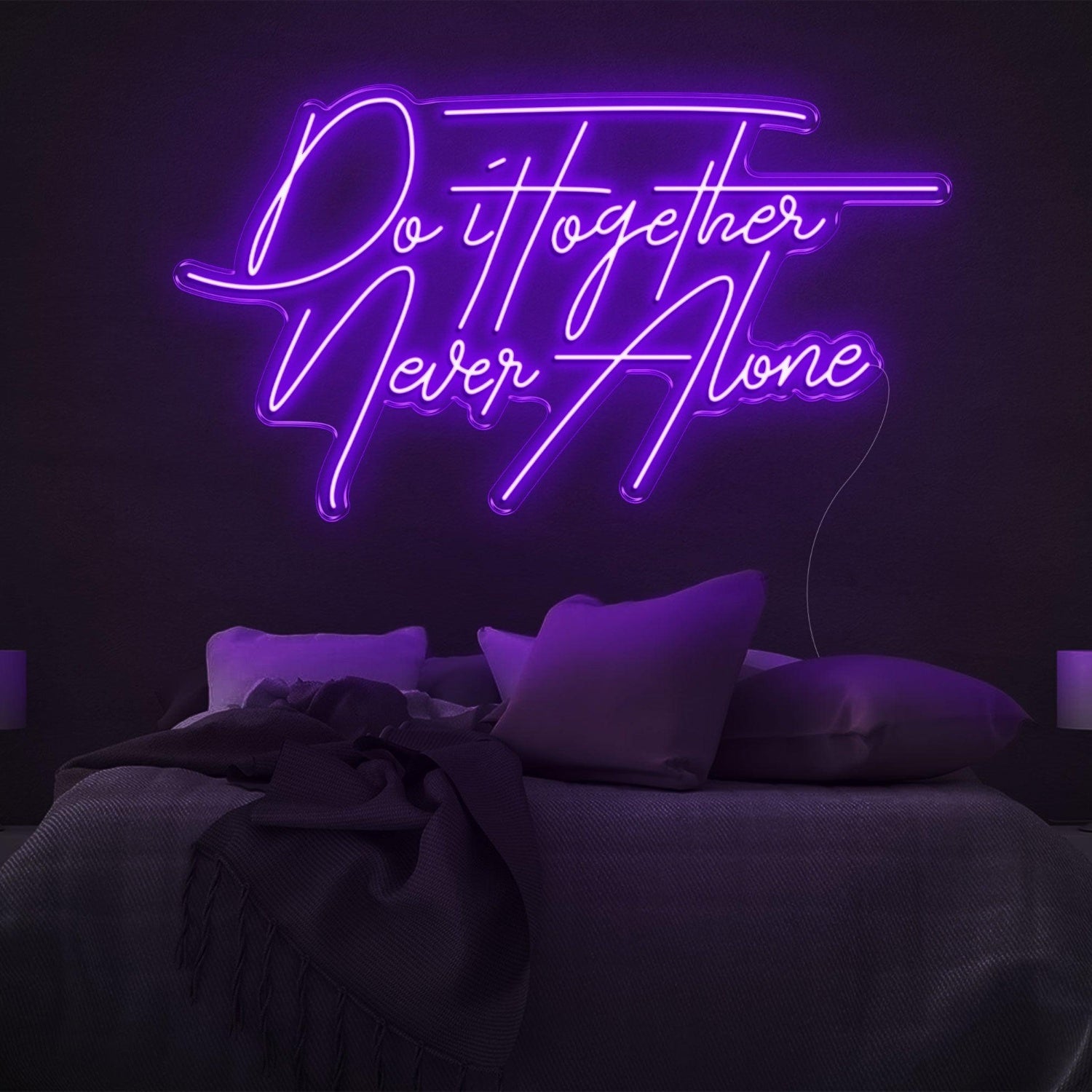 Do It Together Never Alone Yellow Led Neon Sign For Bedroom Home Decor | Shineneon