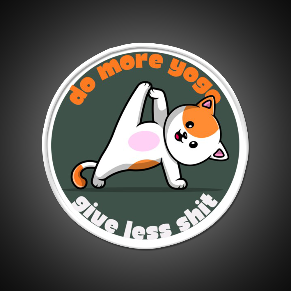 Do More Yoga Give Less Shit Yoga Cat Yoga Led Neon Sign Rgb Color