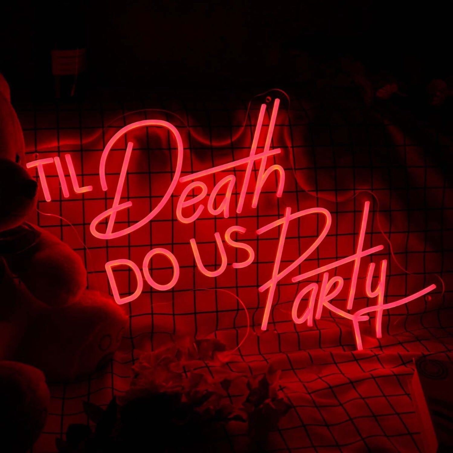 Do Us Party Til Death Red Neon Sign For Fun And Playful Spaces | Shineneon
