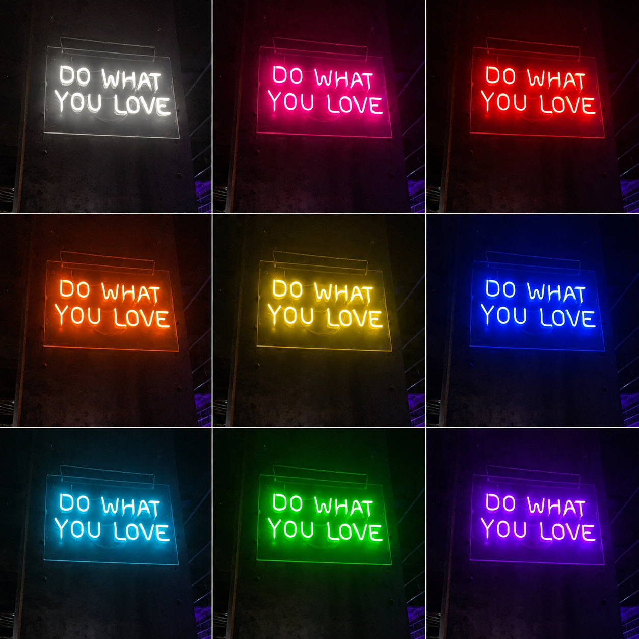Do What You Love LED Neon Sign Home Wall Art - 05 Color Grid