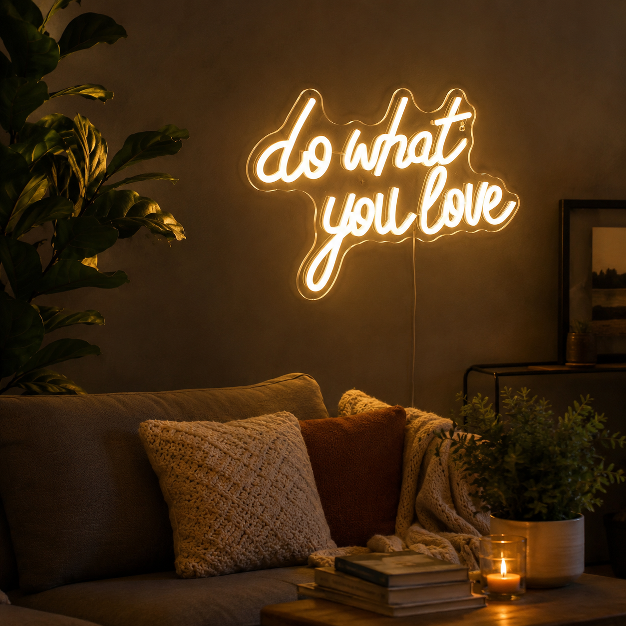 Do What You Love LED Neon Sign Living Room Decor - 03 Real Lifestyle Scene