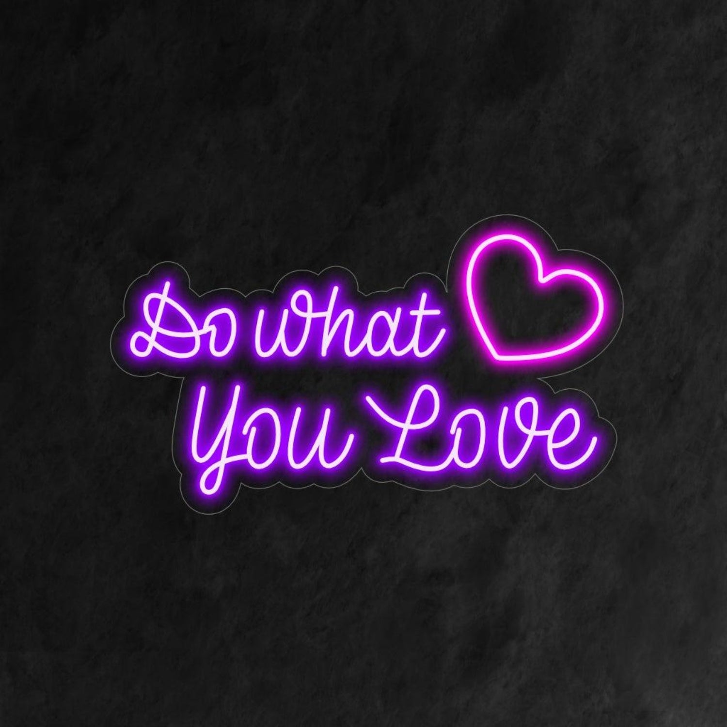 Do What You Love Purple Led Neon Sign With Heart For Home Studio Cafe | Shineneon