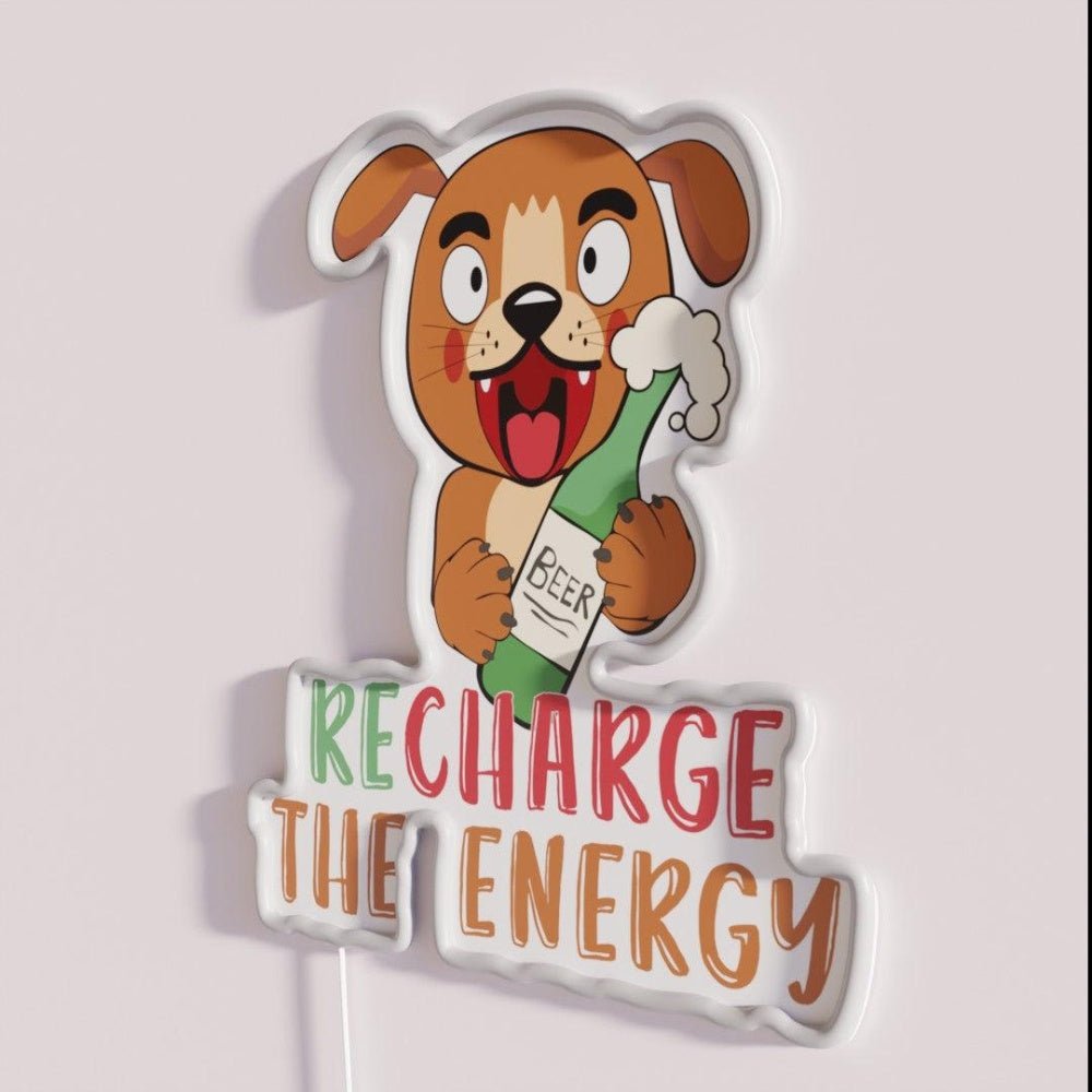 Dog And Beer Energy Rgb Led Neon Sign - Shineneon