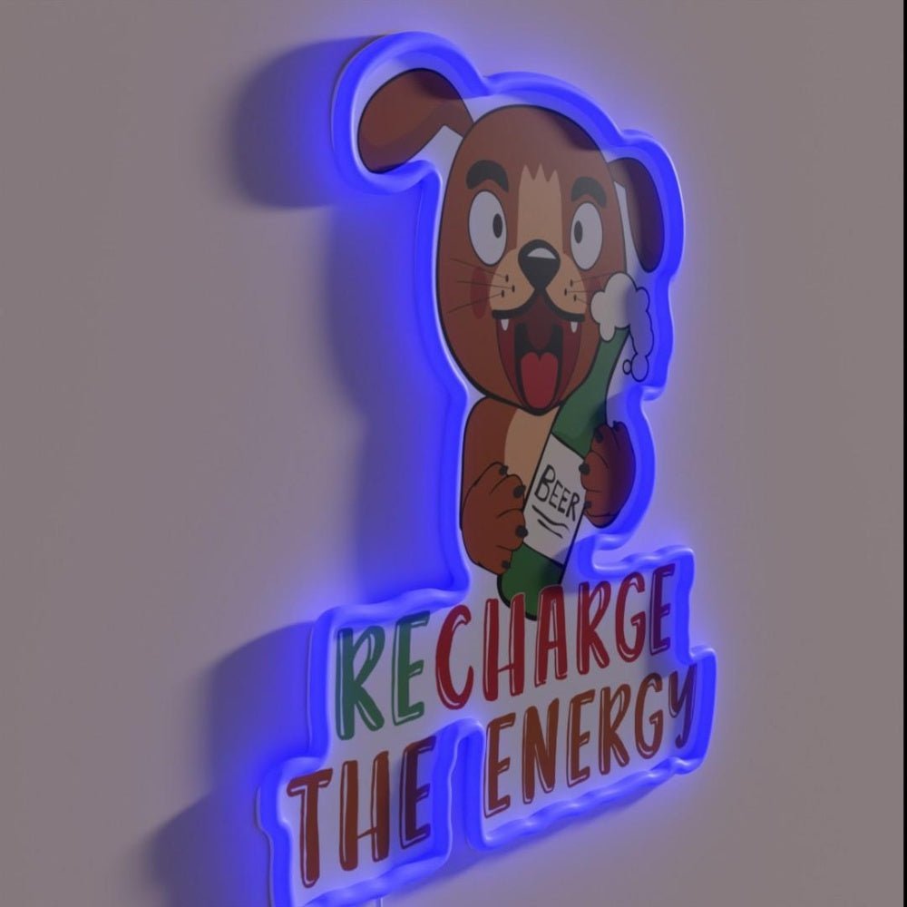 Dog And Beer Energy Rgb Led Neon Sign - Shineneon