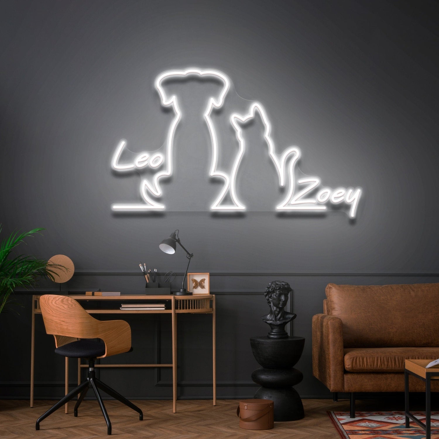 Dog And Cat Led Neon Sign With Your Pets Names For Pets House | Shineneon