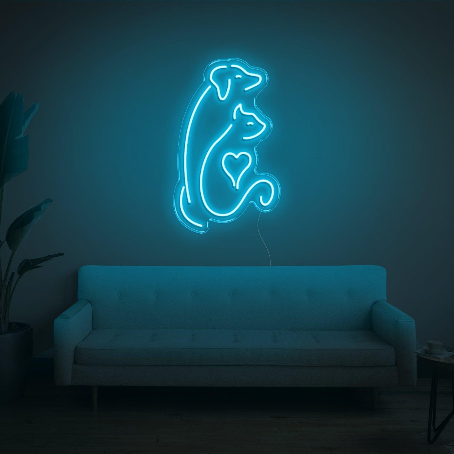 Dog And Cat V2 Bright Green Led Neon Sign For Indoor Pet Decor | Shineneon