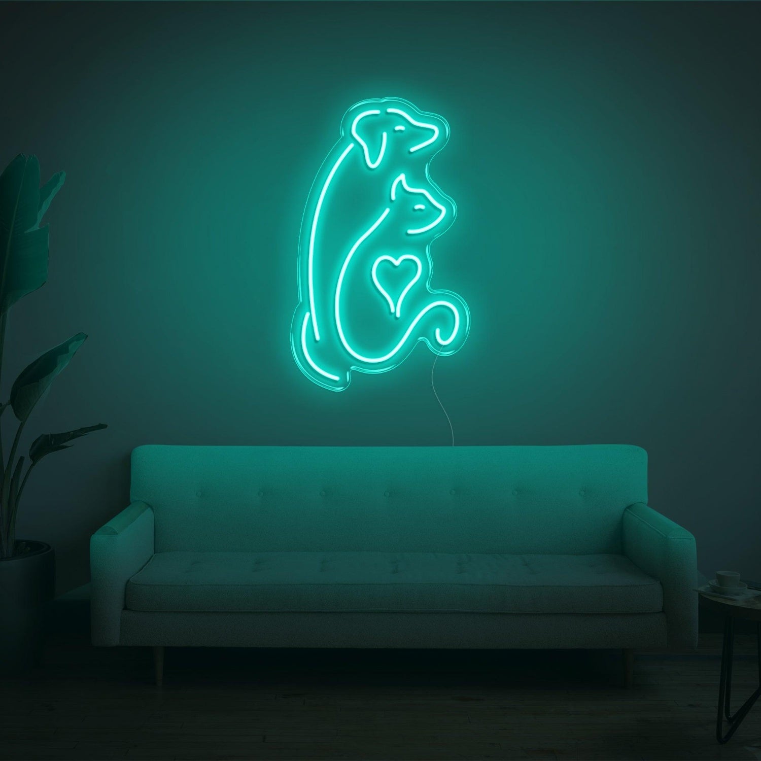 Dog And Cat V2 Bright Green Led Neon Sign For Indoor Pet Decor | Shineneon
