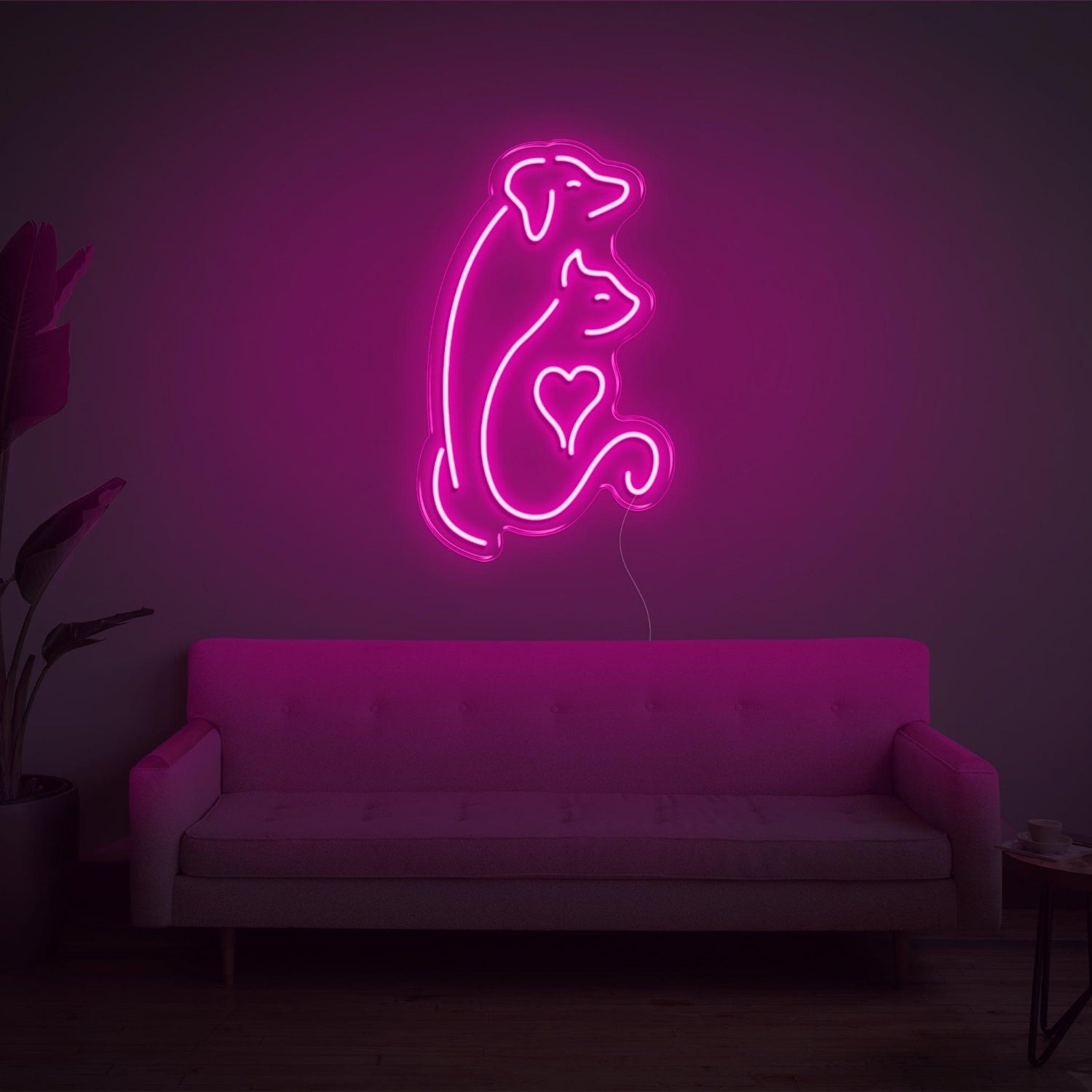 Dog And Cat V2 Bright Green Led Neon Sign For Indoor Pet Decor | Shineneon
