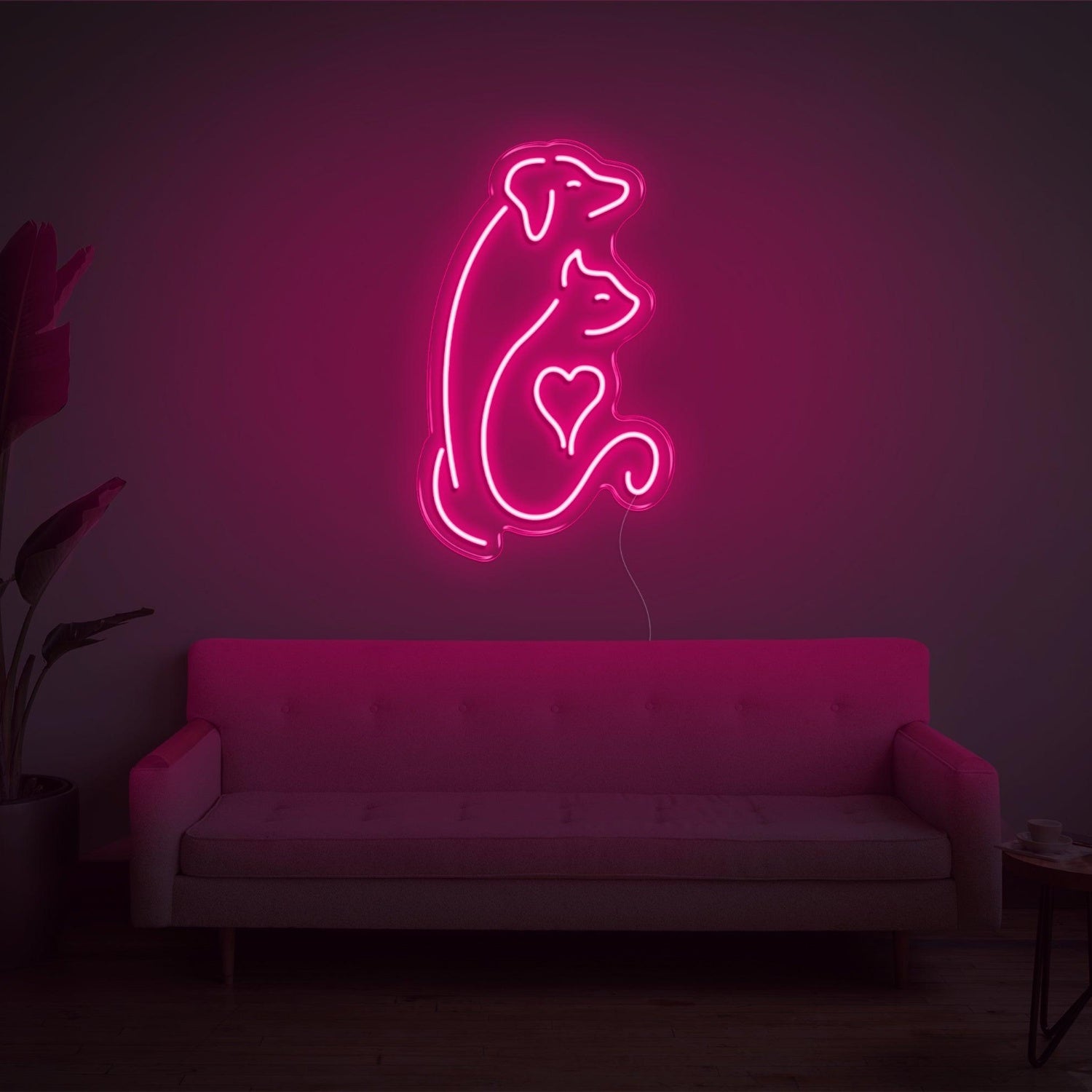Dog And Cat V2 Bright Green Led Neon Sign For Indoor Pet Decor | Shineneon