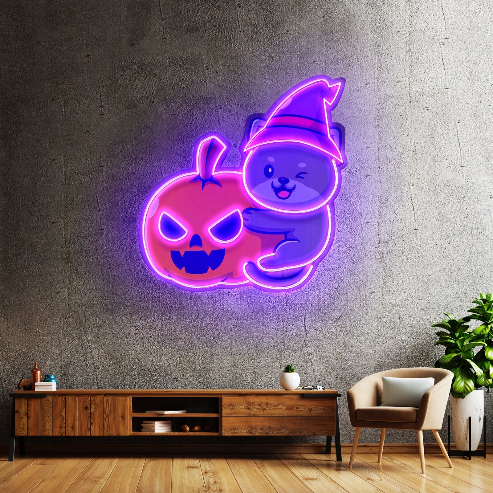 Dog And Pumpkin Led Neon Sign Light Custom Led Signs - Shineneon