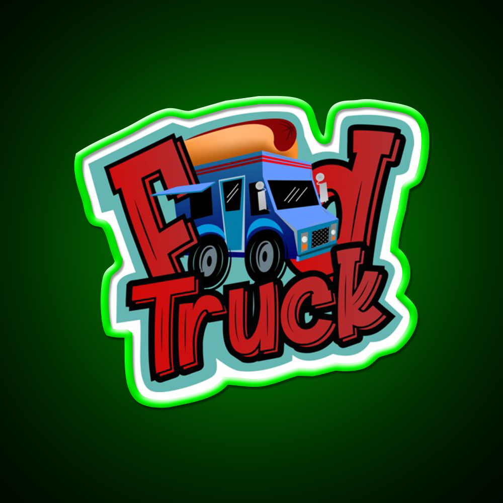 Dog Food Truck Fast Food Led Neon Sign For Burger Place Rgb Color