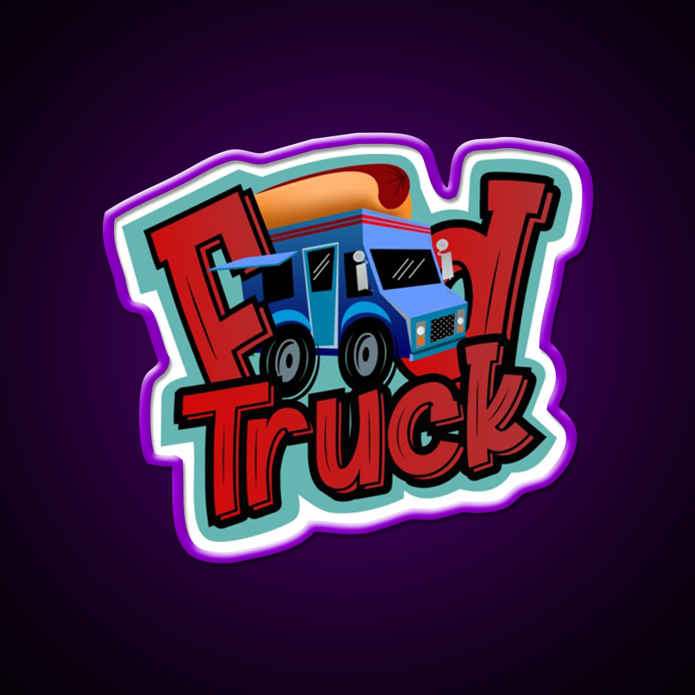 Dog Food Truck Fast Food Led Neon Sign For Burger Place Rgb Color