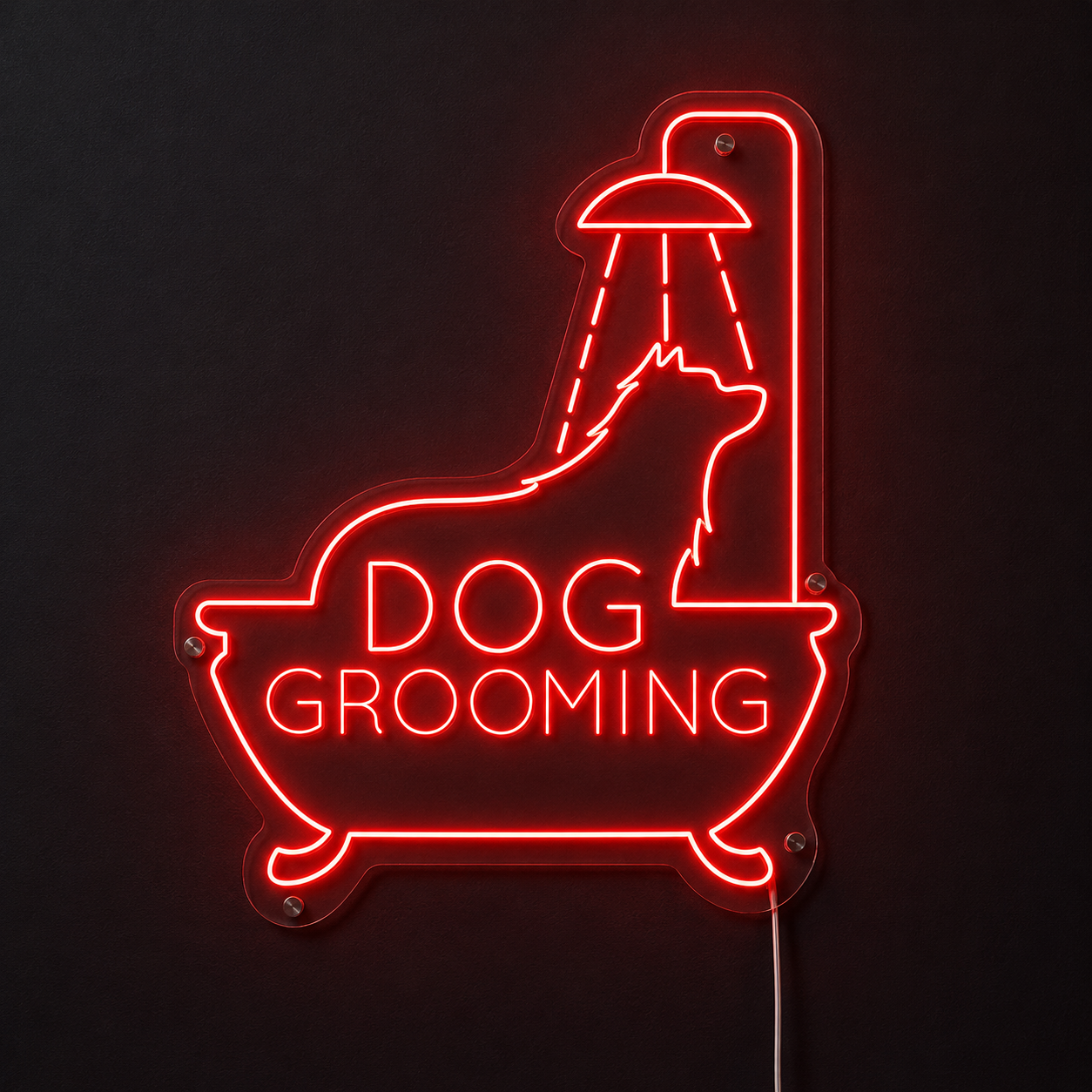 Dog Grooming LED Neon Sign - 01 Original Product Image