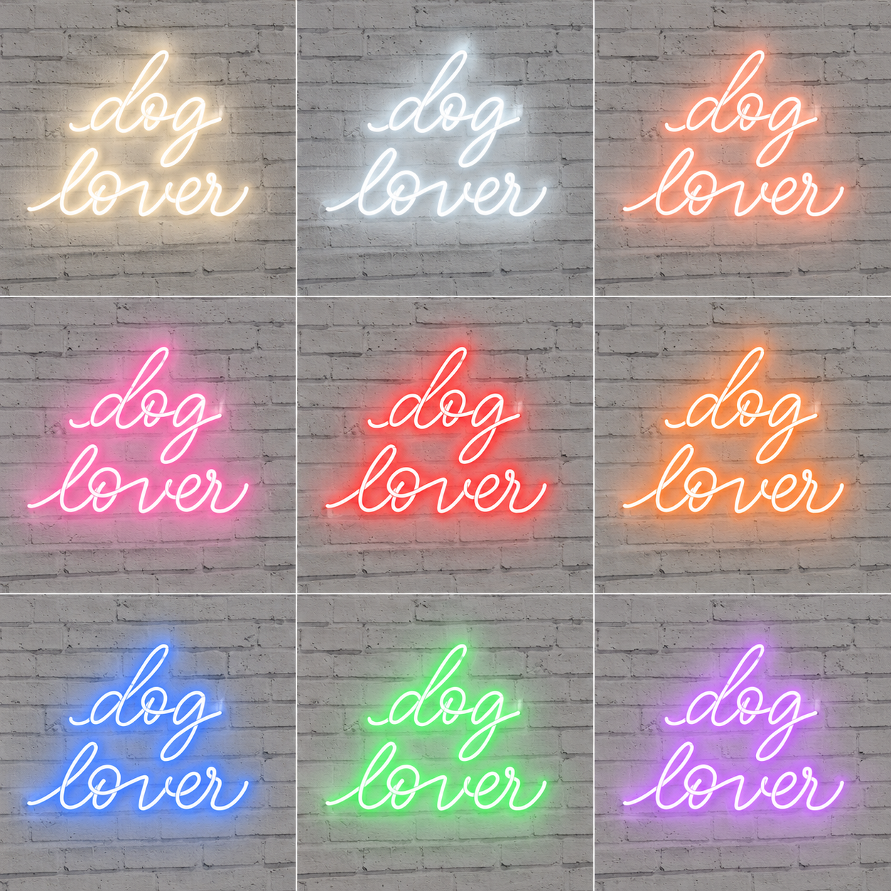Dog Lover LED Neon Sign - 05 Color Grid