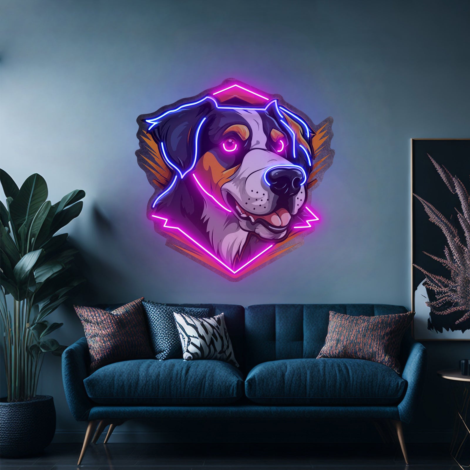 Dog Mom Heart Neon Signs Wall Art For Dog Lovers