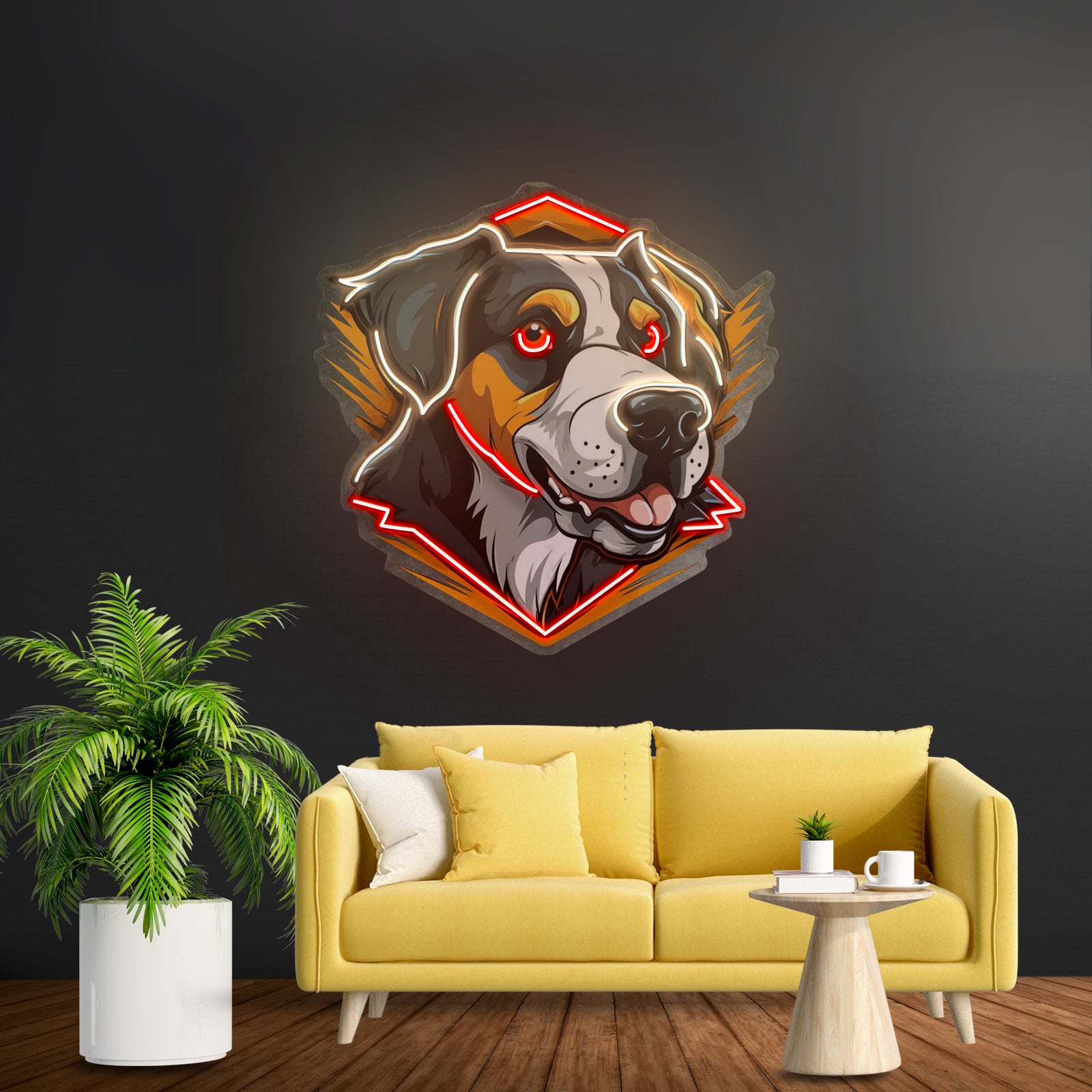 Dog Mom Heart Neon Signs Wall Art For Dog Lovers
