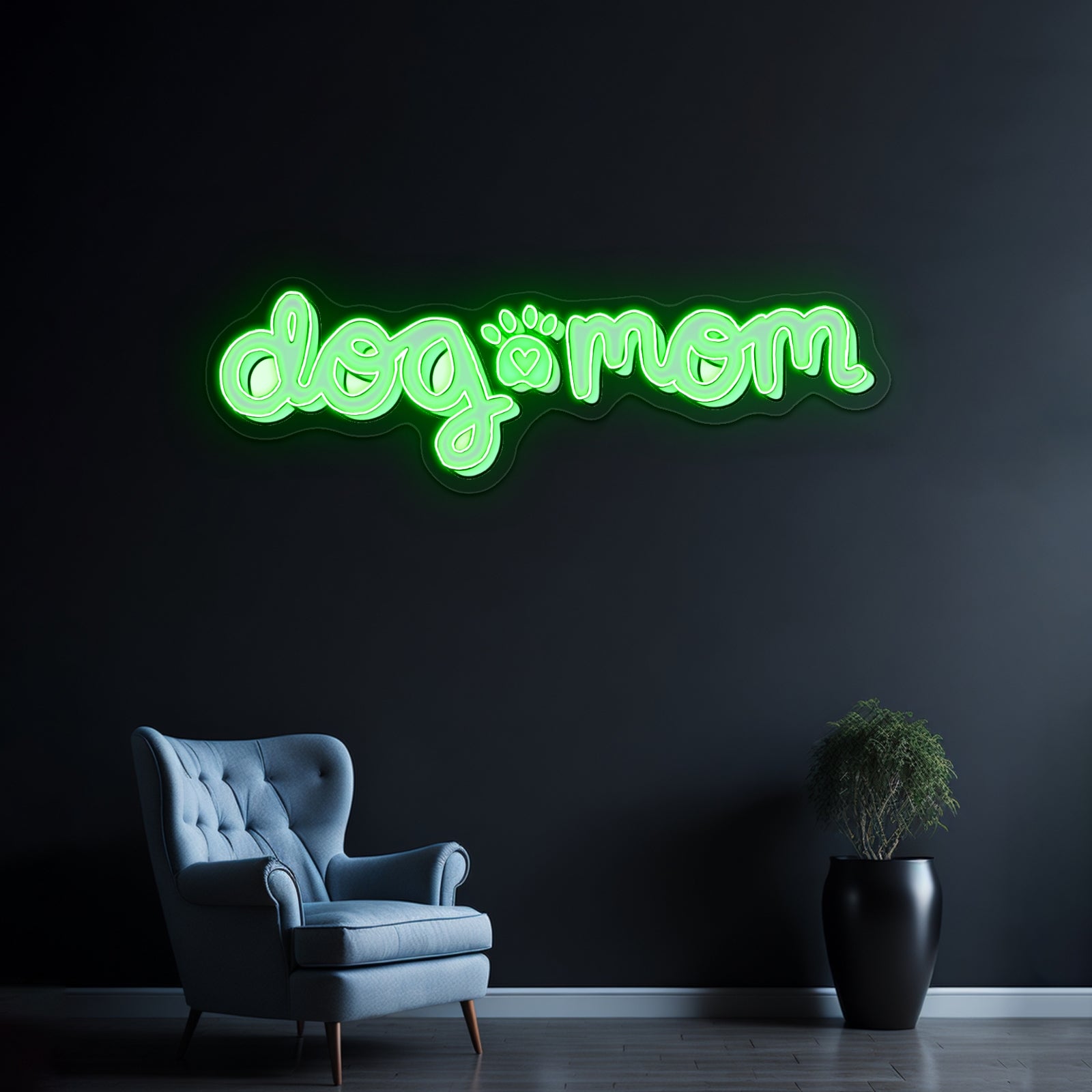 Dog Mom Purple Lettering Neon Signs