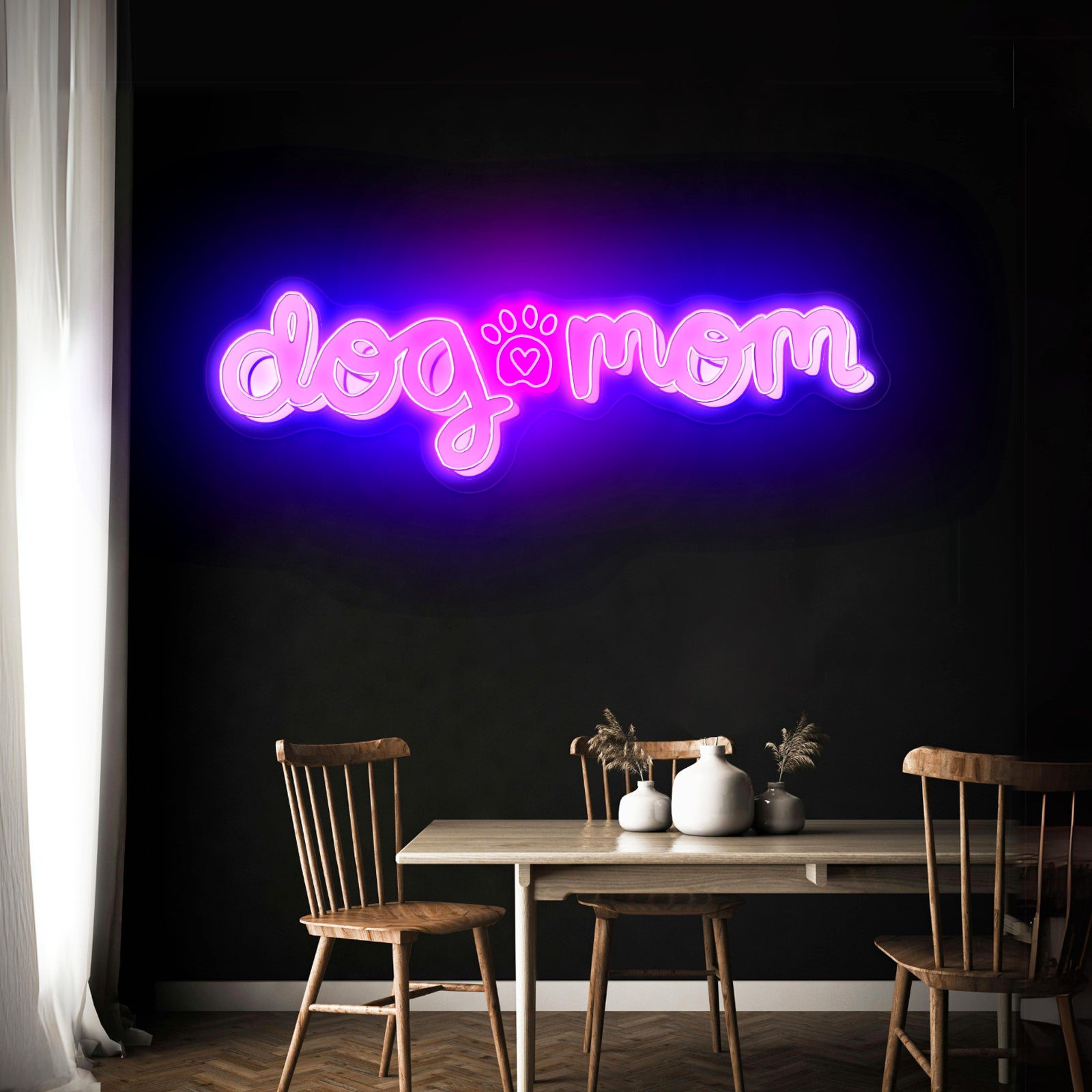 Dog Mom Purple Lettering Neon Signs