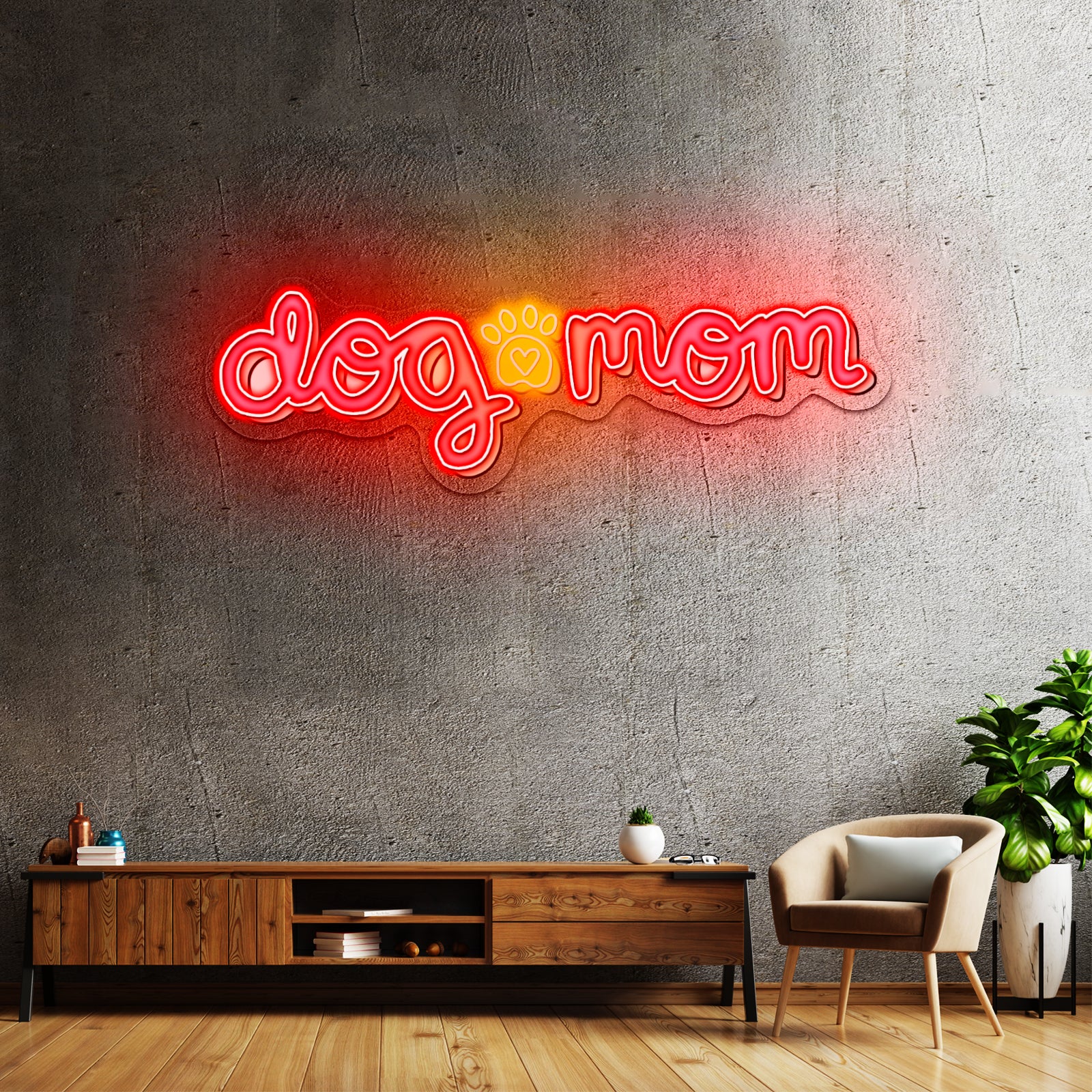 Dog Mom Purple Lettering Neon Signs