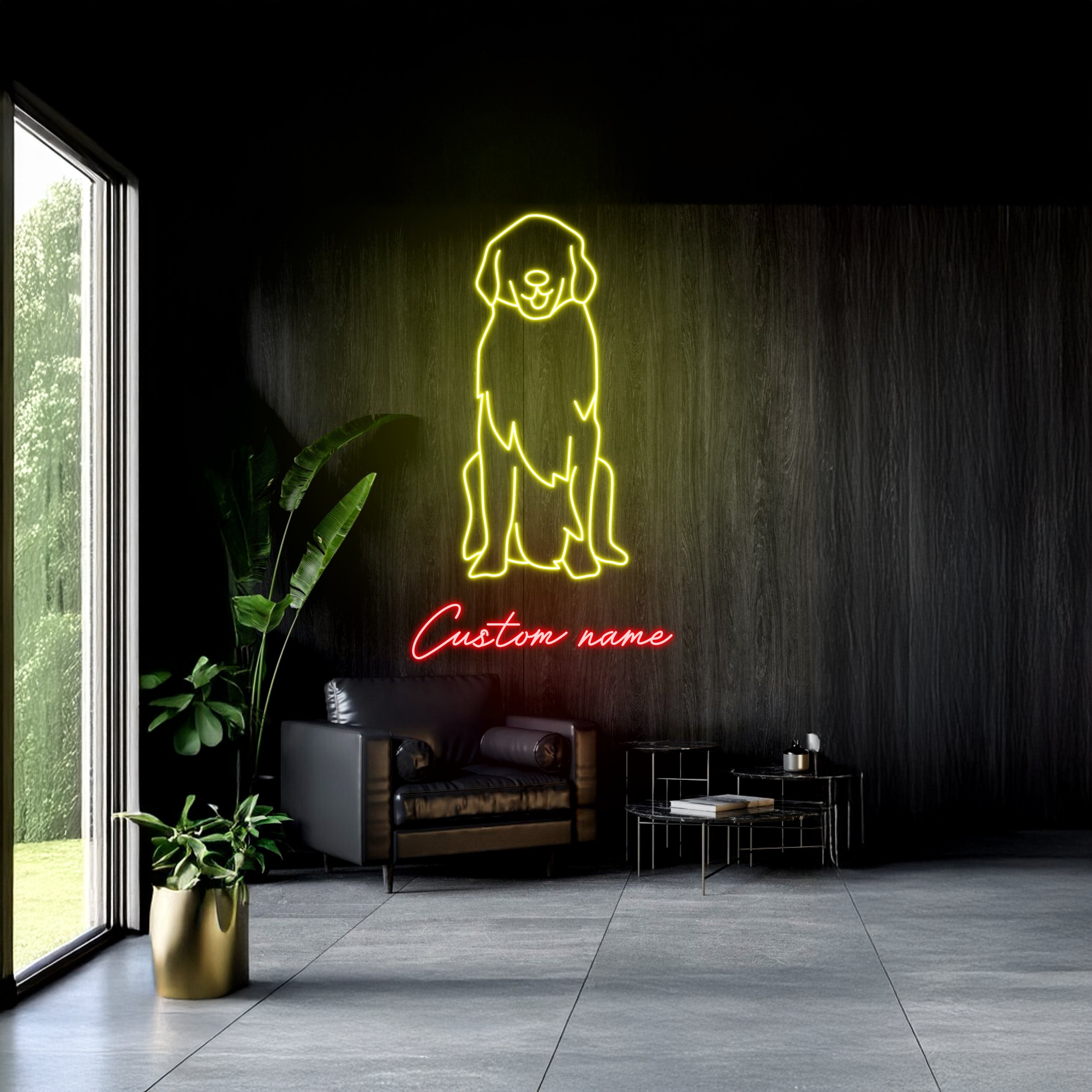 Dog Name Neon Sign Custom Golden Dog Neon | Shineneon