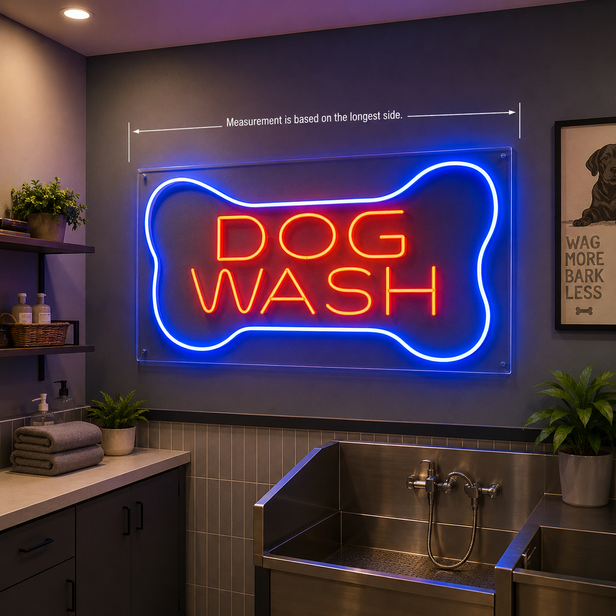 Dog Wash LED Neon Sign - 04 Size Image