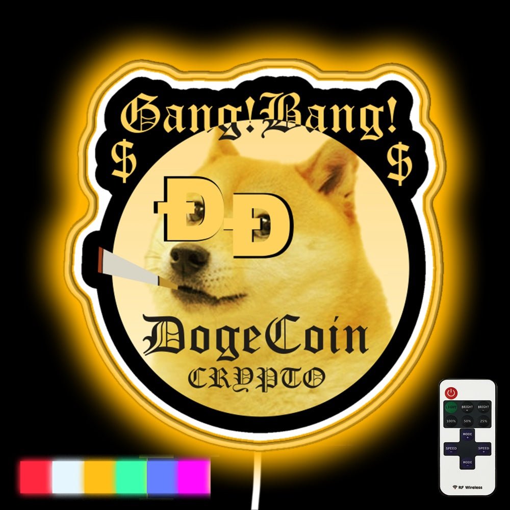 Dogecoin Crypto Gang Bang Led Neon Sign - Shineneon