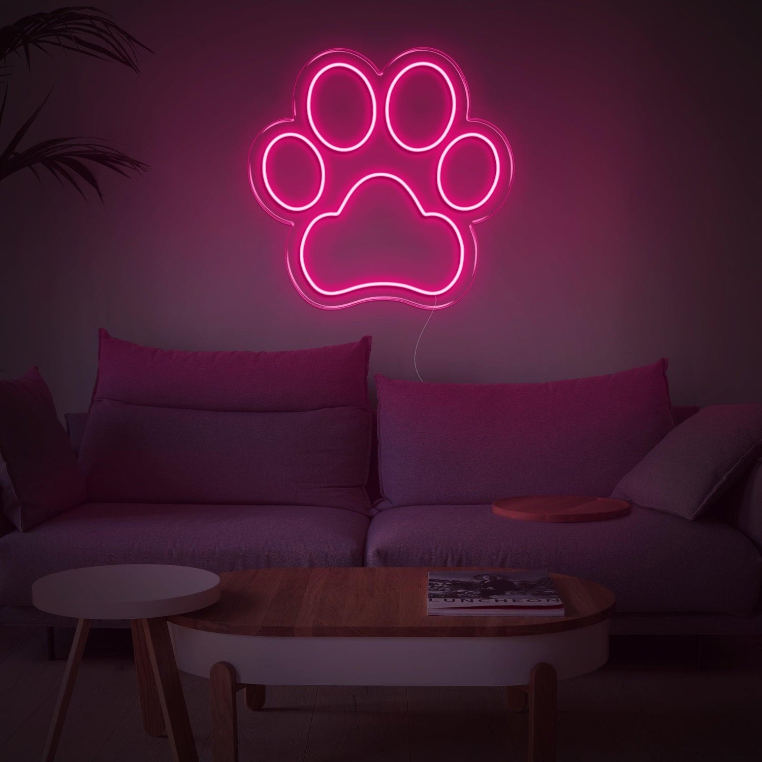Dogprint Paw Led Neon Sign Warm Yellow For Living Room Home Decor | Shineneon