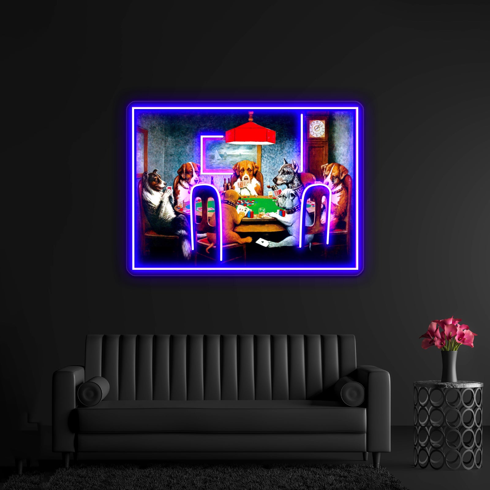 Dogs Playing Poker Vintage C M Coolidge Print Wall Artwork Neon Signs | Shineneon
