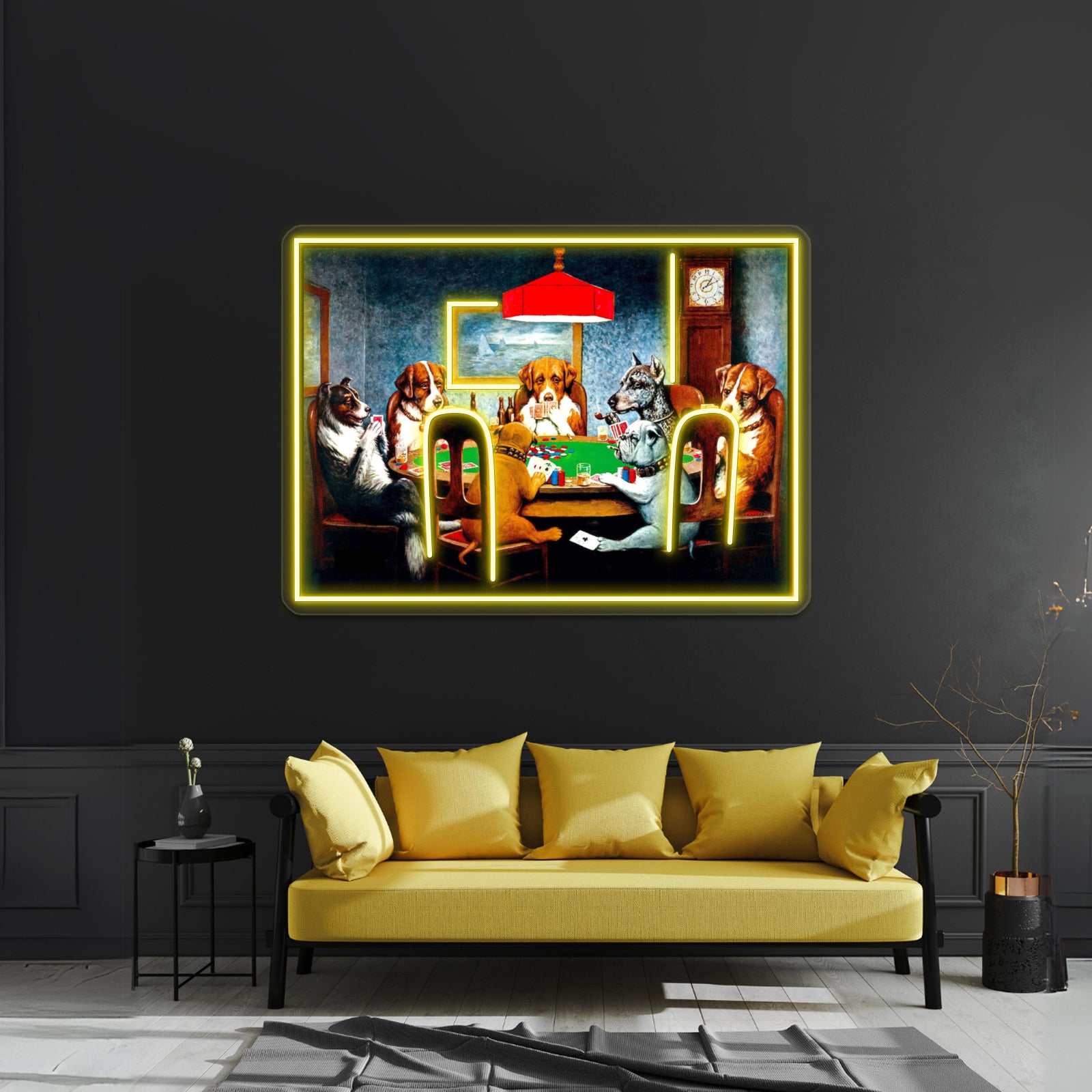 Dogs Playing Poker Vintage C M Coolidge Print Wall Artwork Neon Signs | Shineneon