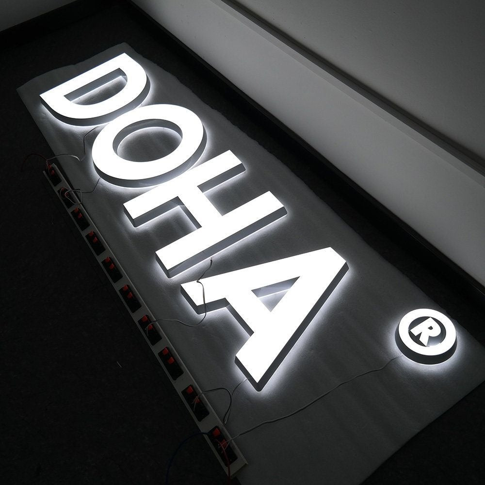 Doha 3D Frontlit And Backlit Channel Letter Led Light Sign - Shineneon