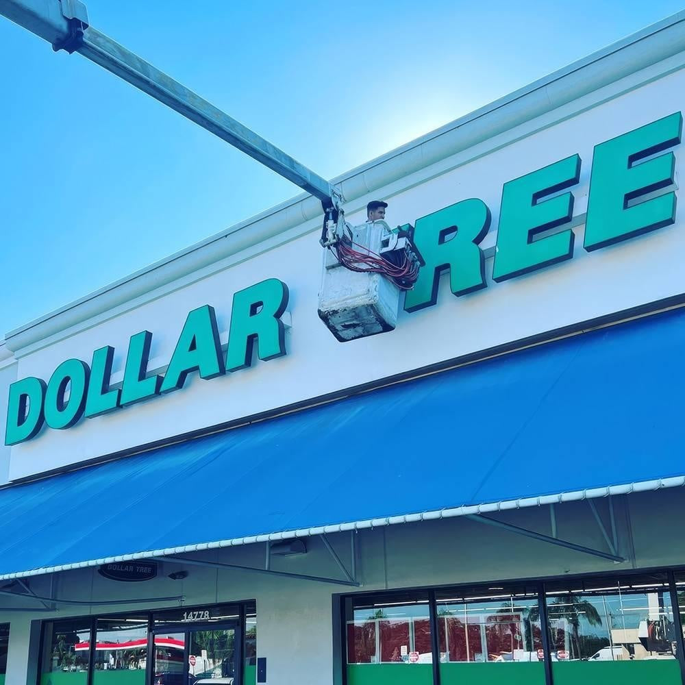 Dollar Dree 3D Front And Back Lit Letters Metal Led Sign