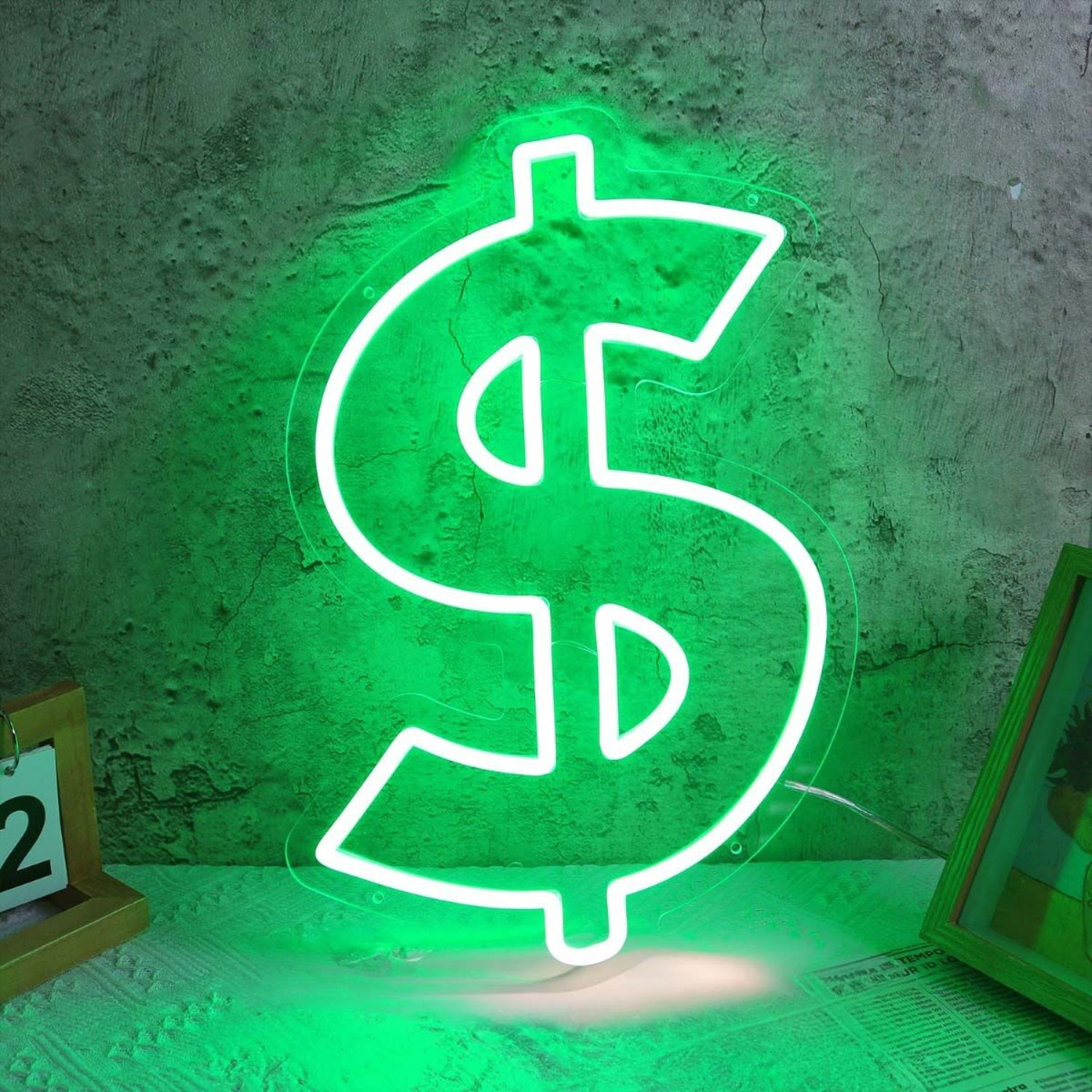 Dollar Sign Green Led Neon Sign | Shineneon
