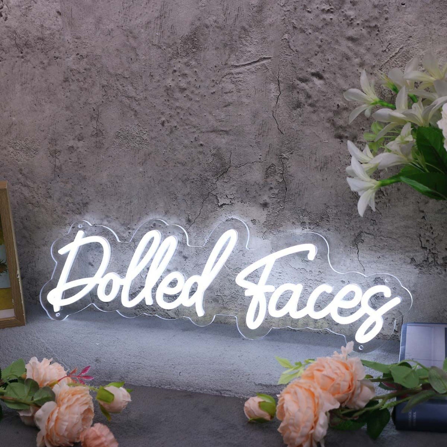 Dolled Faces White Led Neon Sign - Shineneon