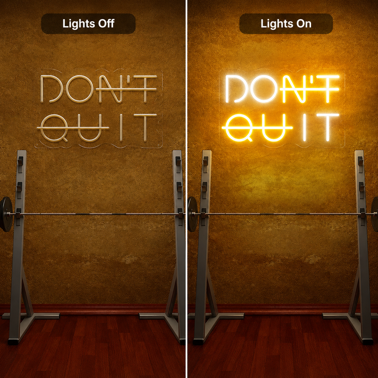 Don T Quit It LED Neon Sign - 06 Day Night Comparison