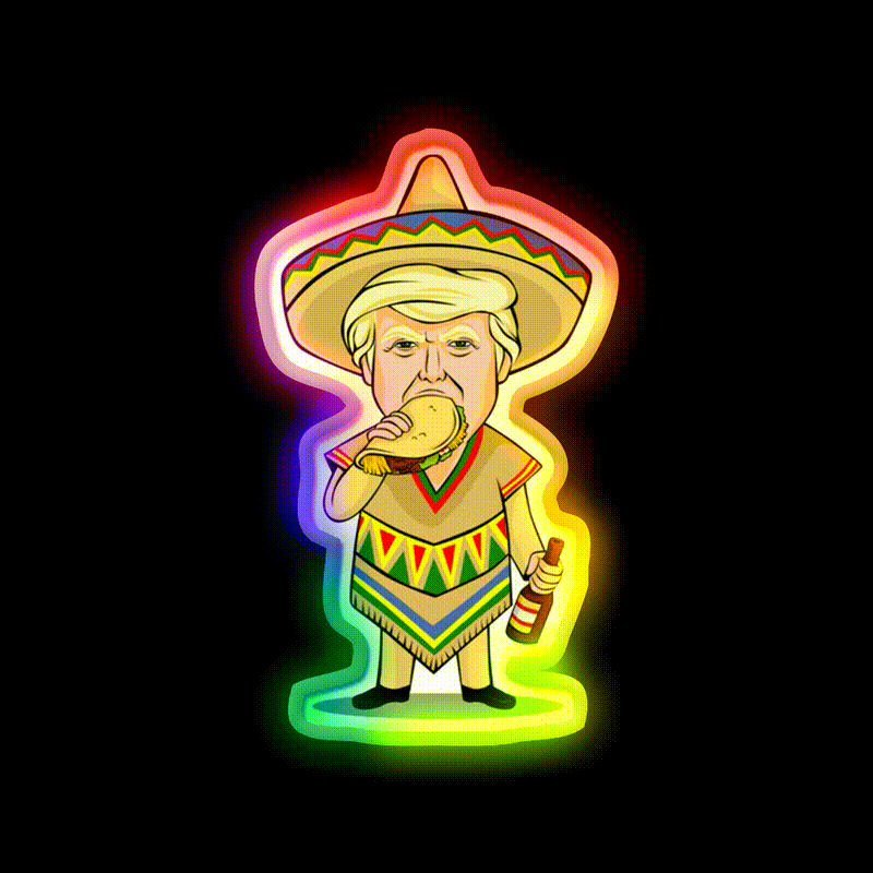 Donald Trump Taco Beer Cinco De Mayo Party Drink Tequila Led Neon Sign Rgb Color - LED neon sign close-up detail