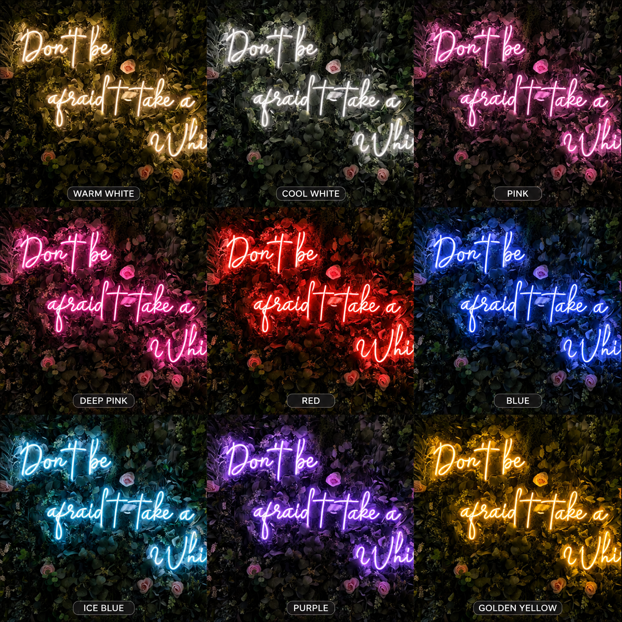 Don't Be Afraid To Take A Whisk LED Neon Sign - 05 Color Grid