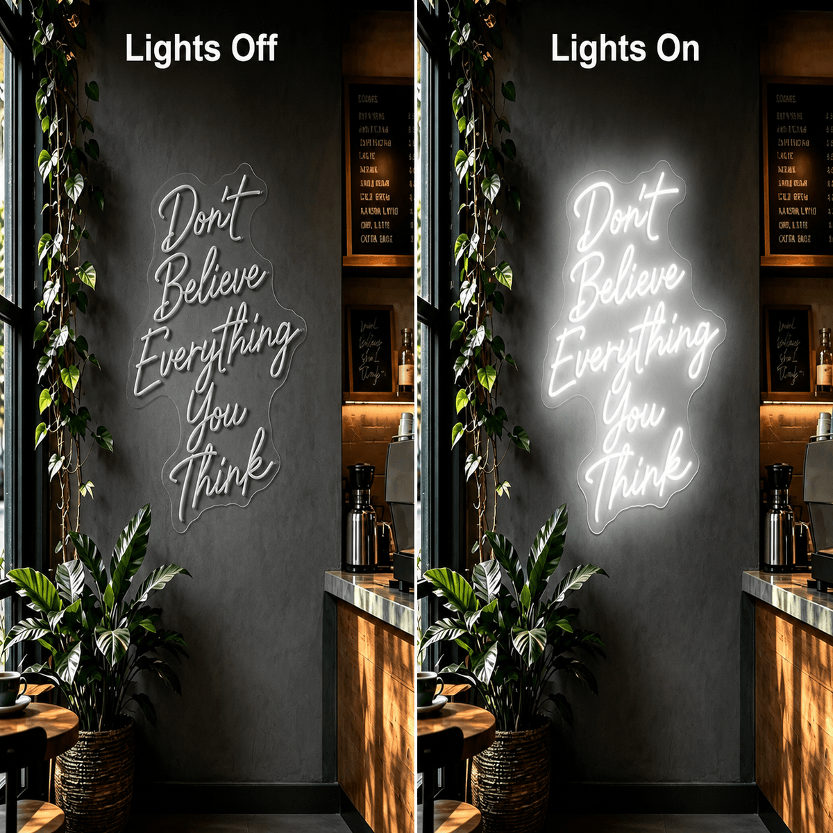 Don't Believe Everything You Think LED Neon Sign - Shineneon