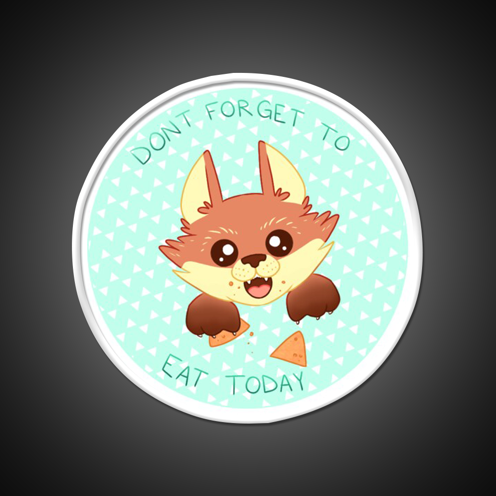 Dont Forget To Eat Fox Snack Food Led Neon Sign Rgb Color