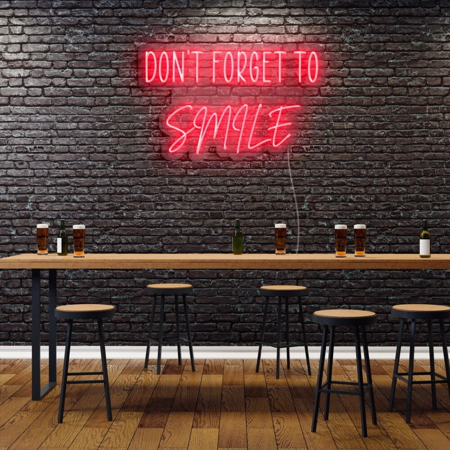 Dont Forget To Smile Neon Sign For Positive And Happy Spaces | Shineneon