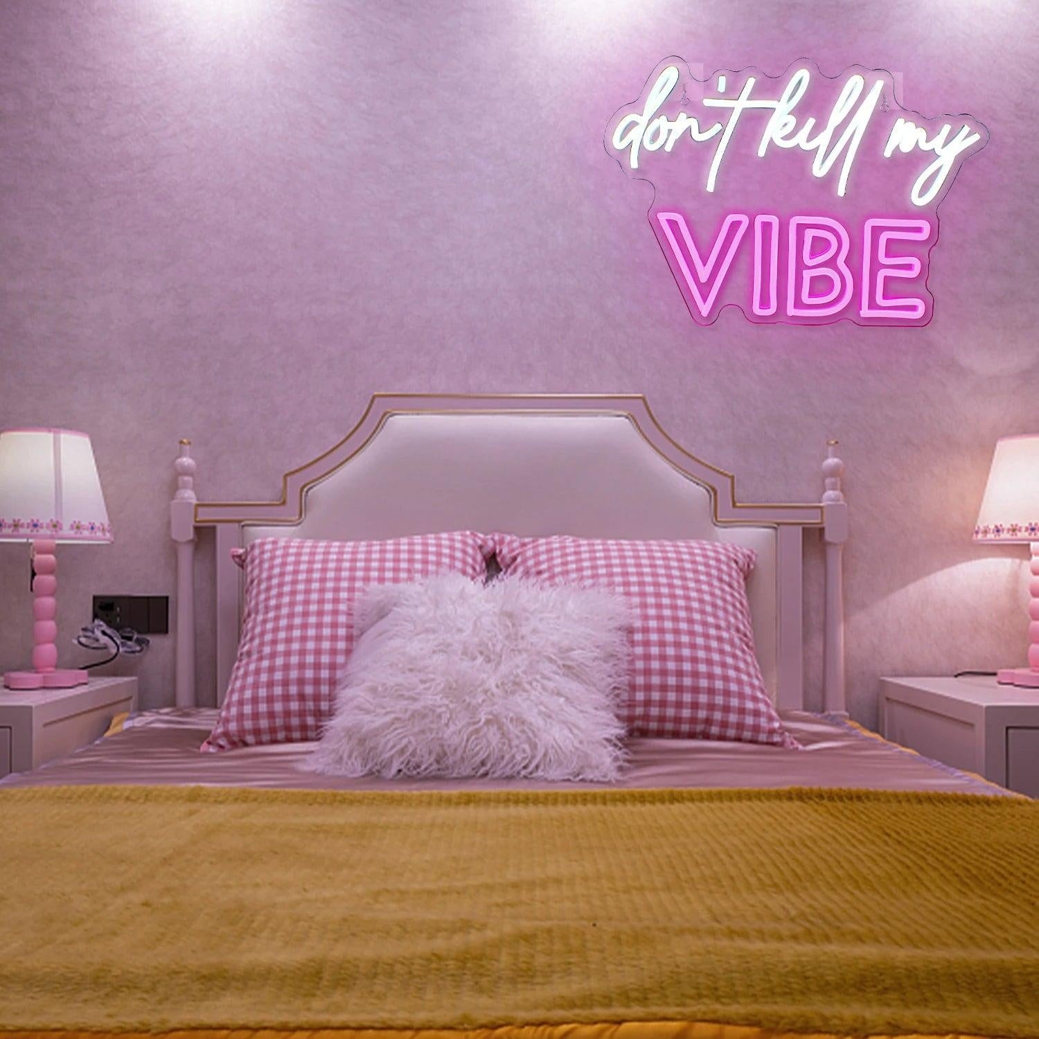 Dont Kill My Vibe White Pink Led Neon Sign For Indoor Decor | Shineneon