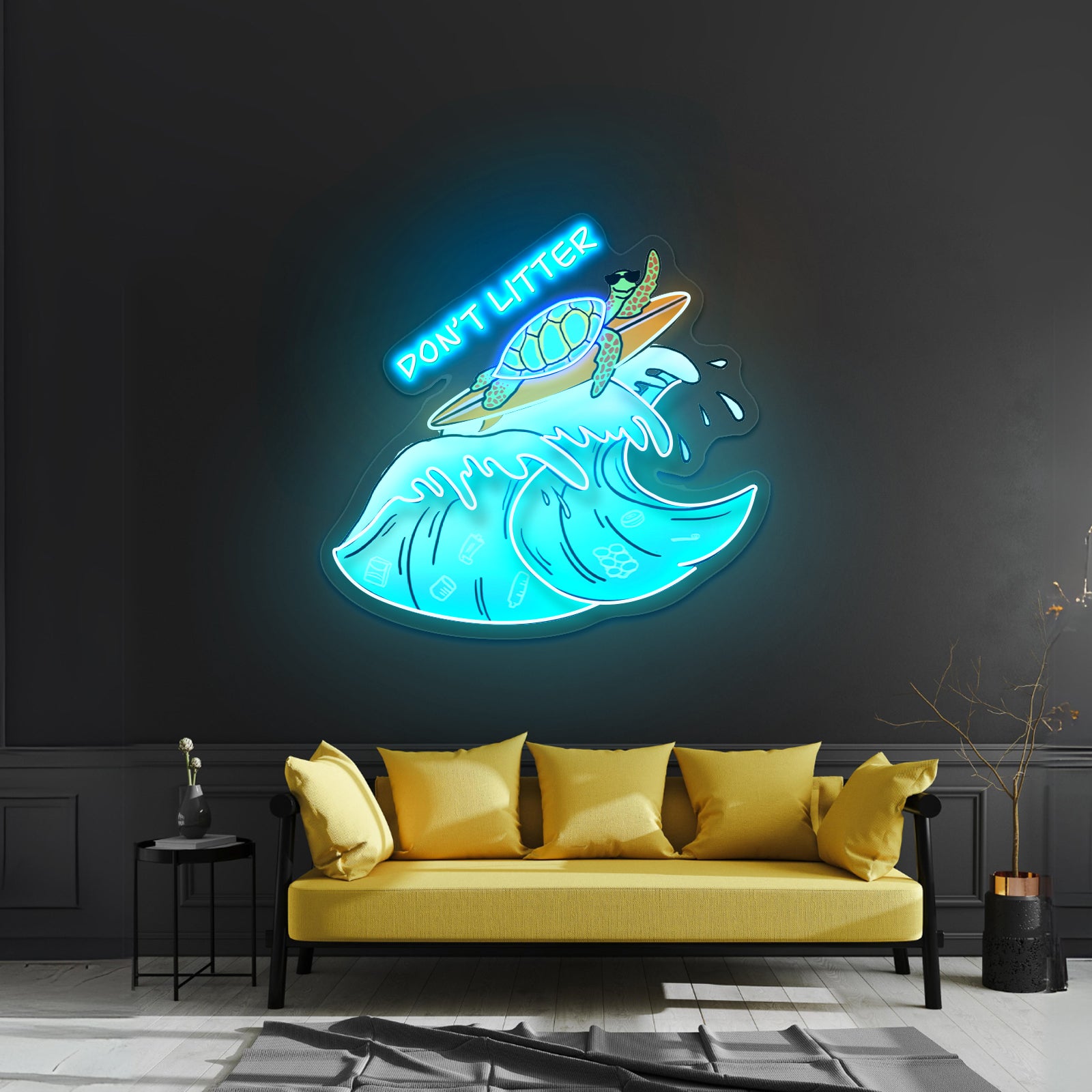 Dont Litter Sea Turtle Neon Signs For Sale