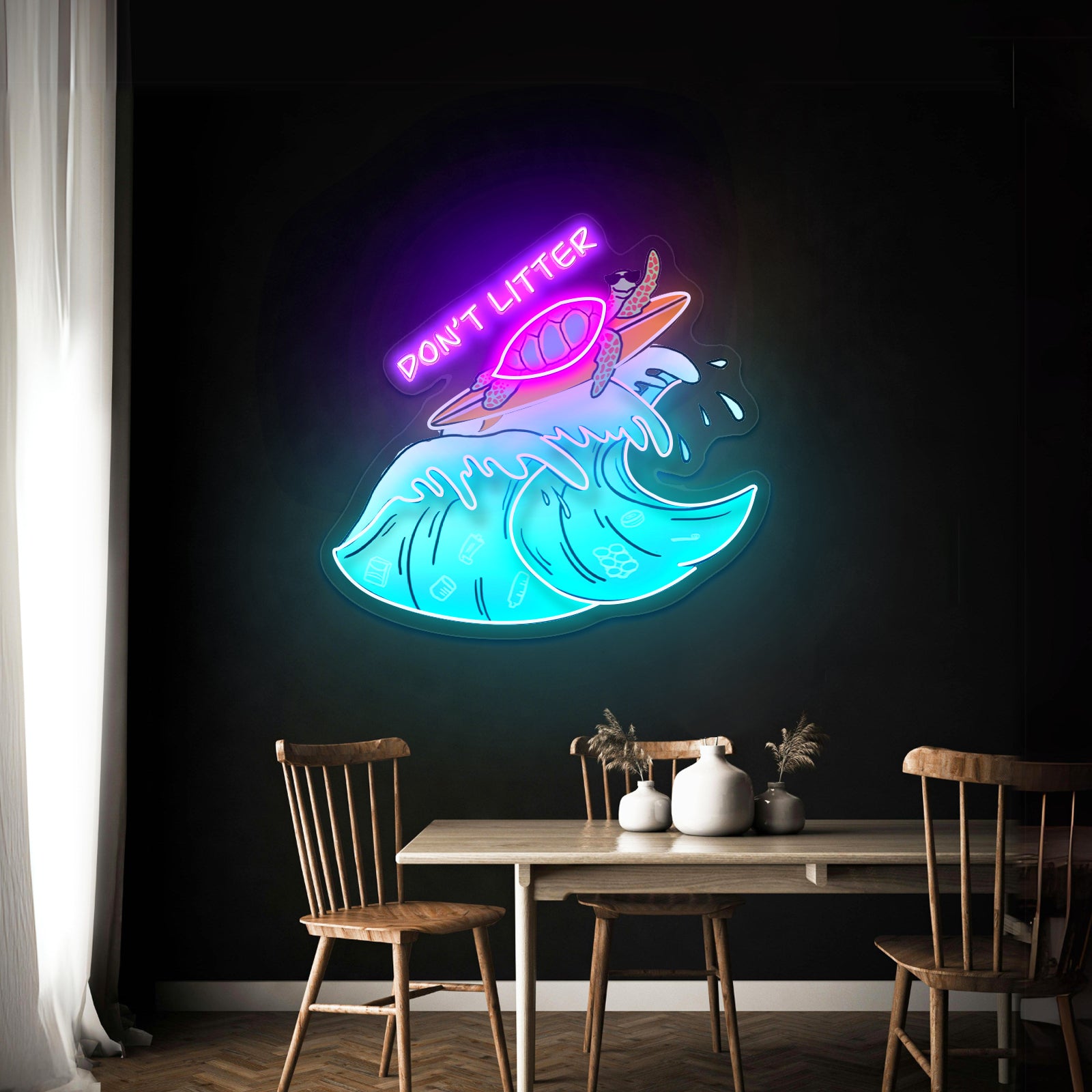 Dont Litter Sea Turtle Neon Signs For Sale