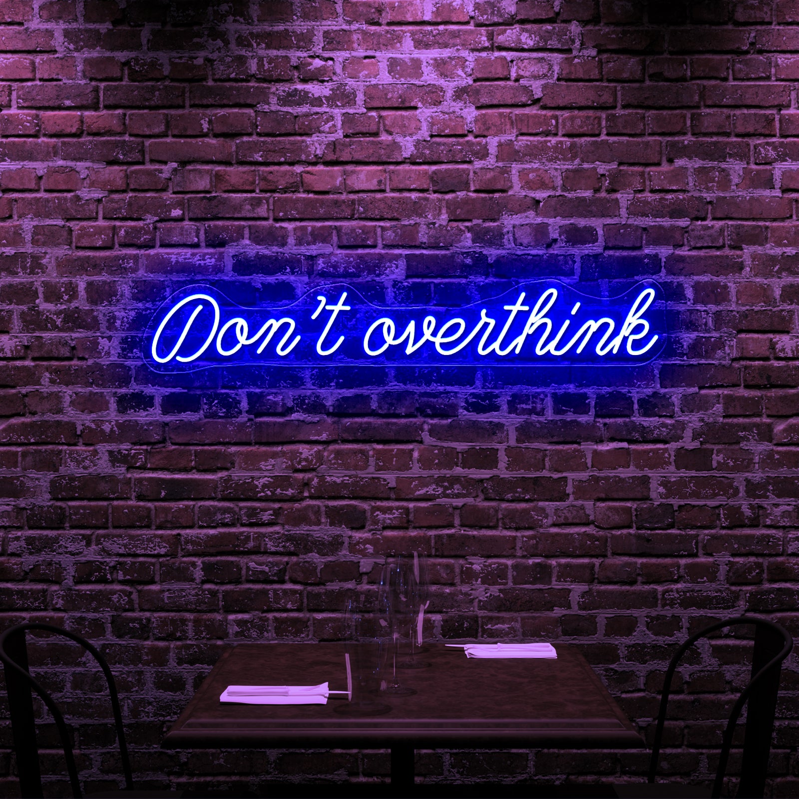 Dont Overthink Restaurant Bar Wall Decor Led Neon Sign