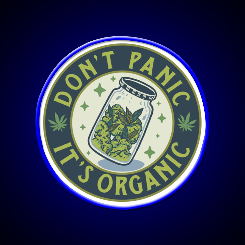 Dont Panic Its Organic Green Leaf Led Neon Sign 420 Neon Decor Rgb Color