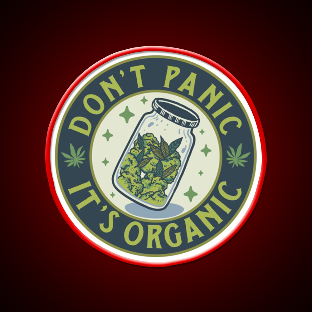 Dont Panic Its Organic Green Leaf Led Neon Sign 420 Neon Decor Rgb Color