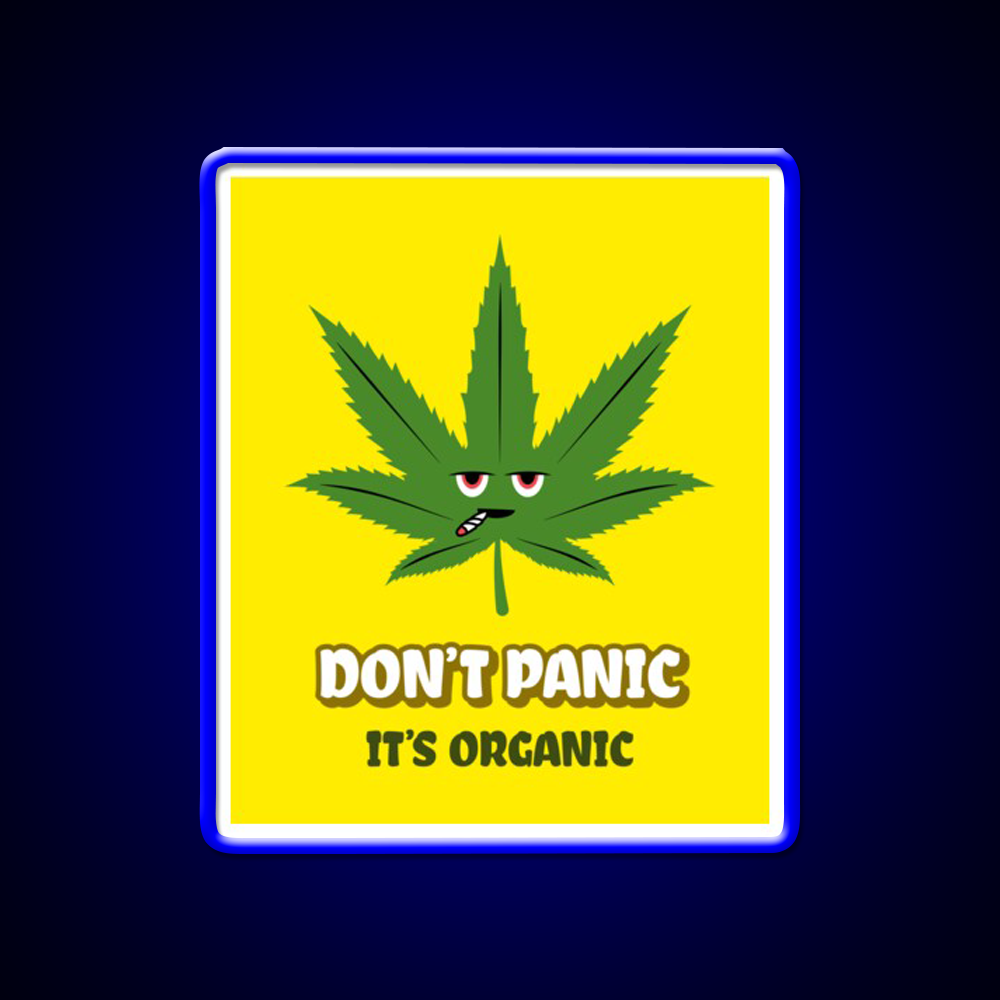 Dont Panic Its Organic I Organic Leaves Green Leaf Led Neon Sign Rgb Color