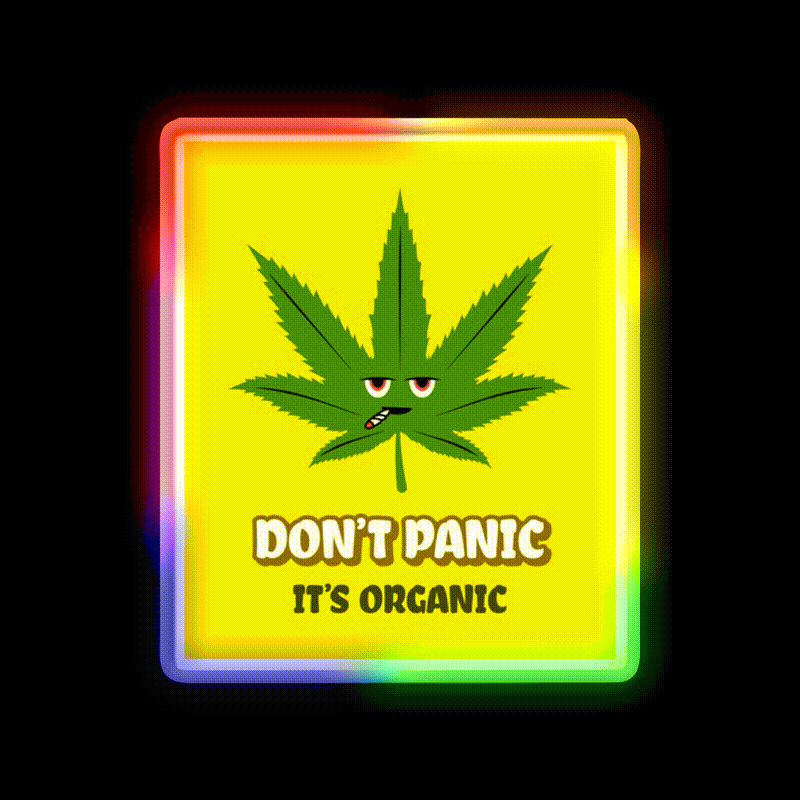 Dont Panic Its Organic I Organic Leaves Green Leaf Led Neon Sign Rgb Color