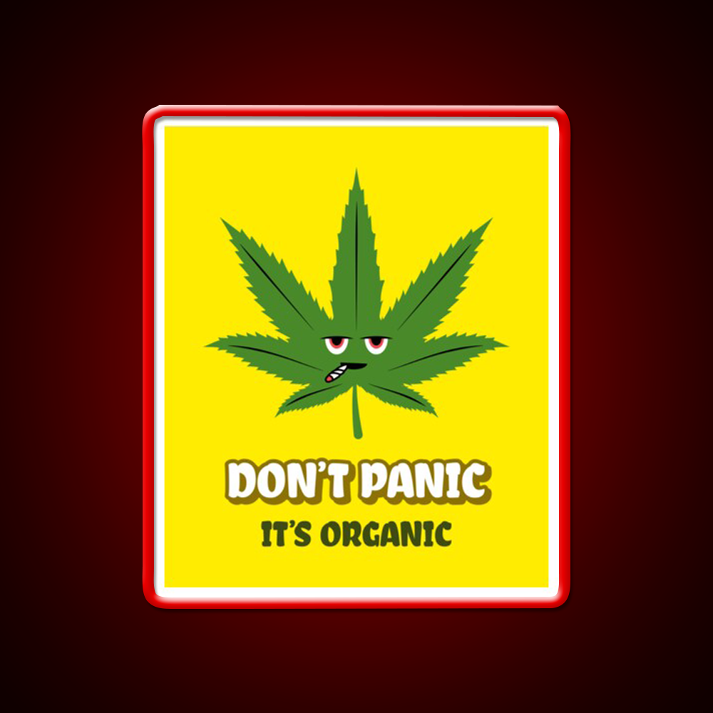 Dont Panic Its Organic I Organic Leaves Green Leaf Led Neon Sign Rgb Color