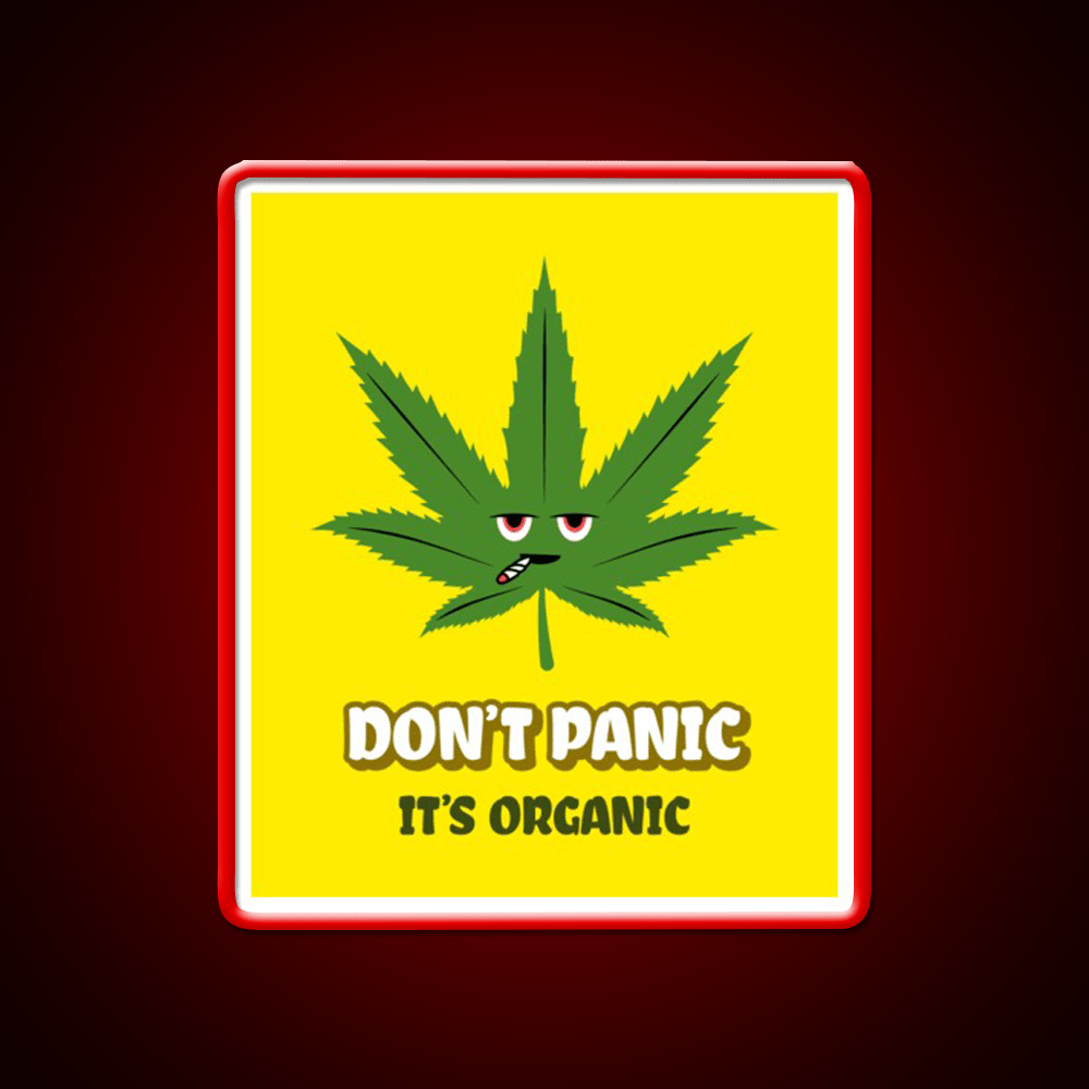 Dont Panic Its Organic I Organic Leaves Green Leaf Led Neon Sign Rgb Color - Shineneon