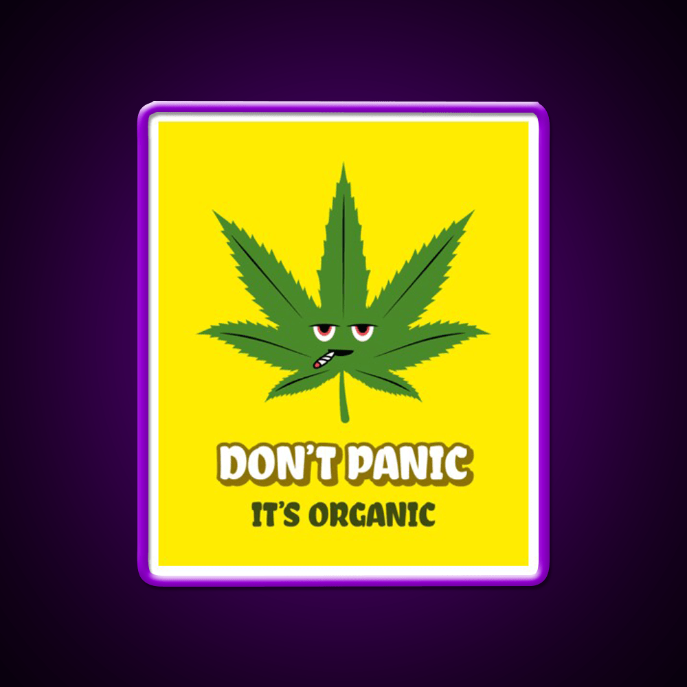 Dont Panic Its Organic I Organic Leaves Green Leaf Led Neon Sign Rgb Color - Shineneon